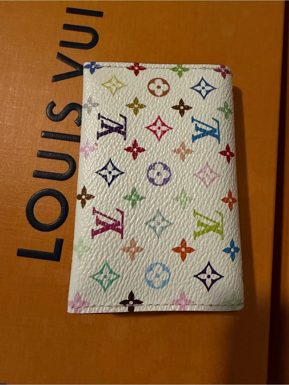 Louis Vuitton White Multicolor Monogram Slim Card Holder